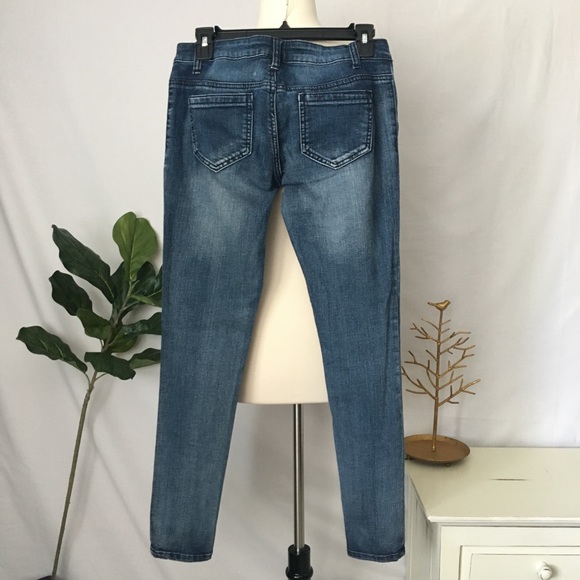 MOSSIMO Dark Wash Faded Slim Ankle Jeans Sz 3 - Picture 6 of 8